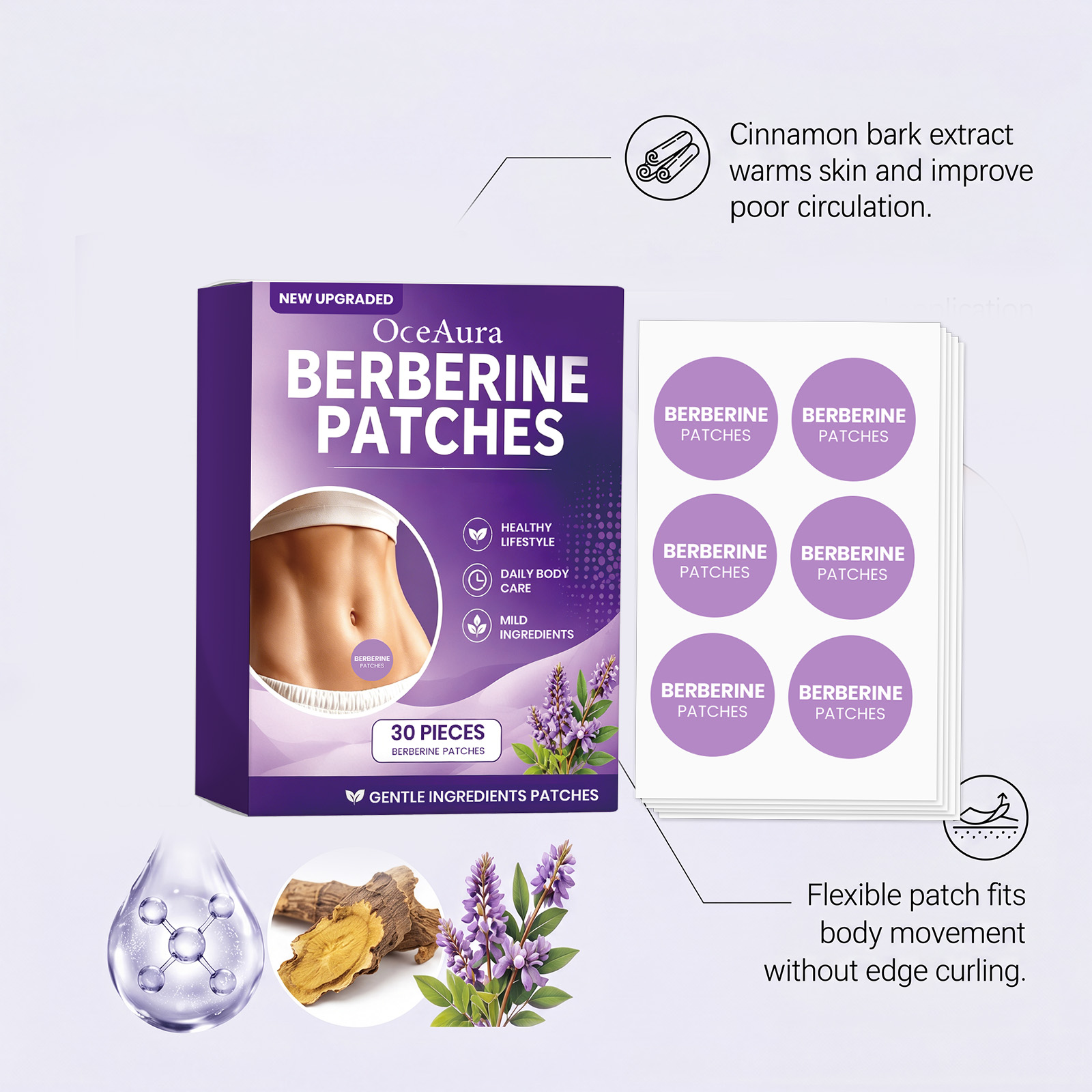 OceAura Berberine Care Patches - Herbal Wellness Formula ulasan dan harga